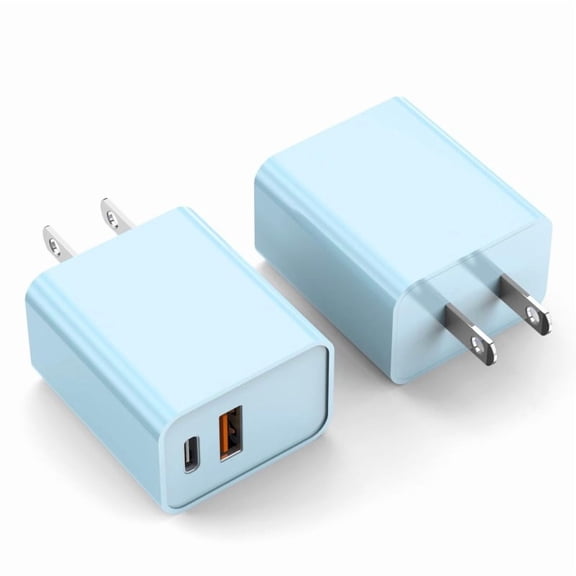 15 Charger Block, 2-Pack 20W Dual Port PD Fast USB C Wall Charger Adapter + USB A Fast Charging Brick Plug, Compatible with 15/14/13/12/11/Pro Max/Plus/XS/XR/X, AirPods, Etc.