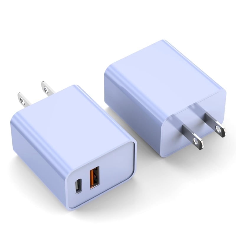 15 Charger Block, 2-Pack 20W Dual Port PD Fast USB C Wall Charger Adapter + USB A Fast Charging Brick Plug, Compatible with 15/14/13/12/11/Pro Max/Plus/XS/XR/X, AirPods, Etc.