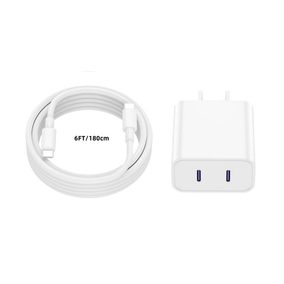 GQOHRT 20W Dual Usb C Fast Charging Block Adapter with 6ft Usb C to C Charging Cable