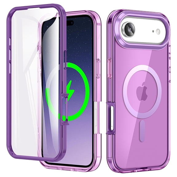 XNB for IPhone Air Phone Case with Built-in Screen Protector,for iPhone Air Magnetic Case Compatible with MagSafe, Clear Slim Shockproof Anti-Scratch Protective Cover for IPhone Air