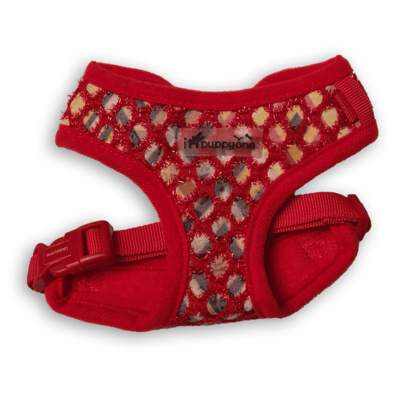 IPuppyone Adjustable Dog Soft Harness "Sparkly" H-203 Size:Medium Color:Red