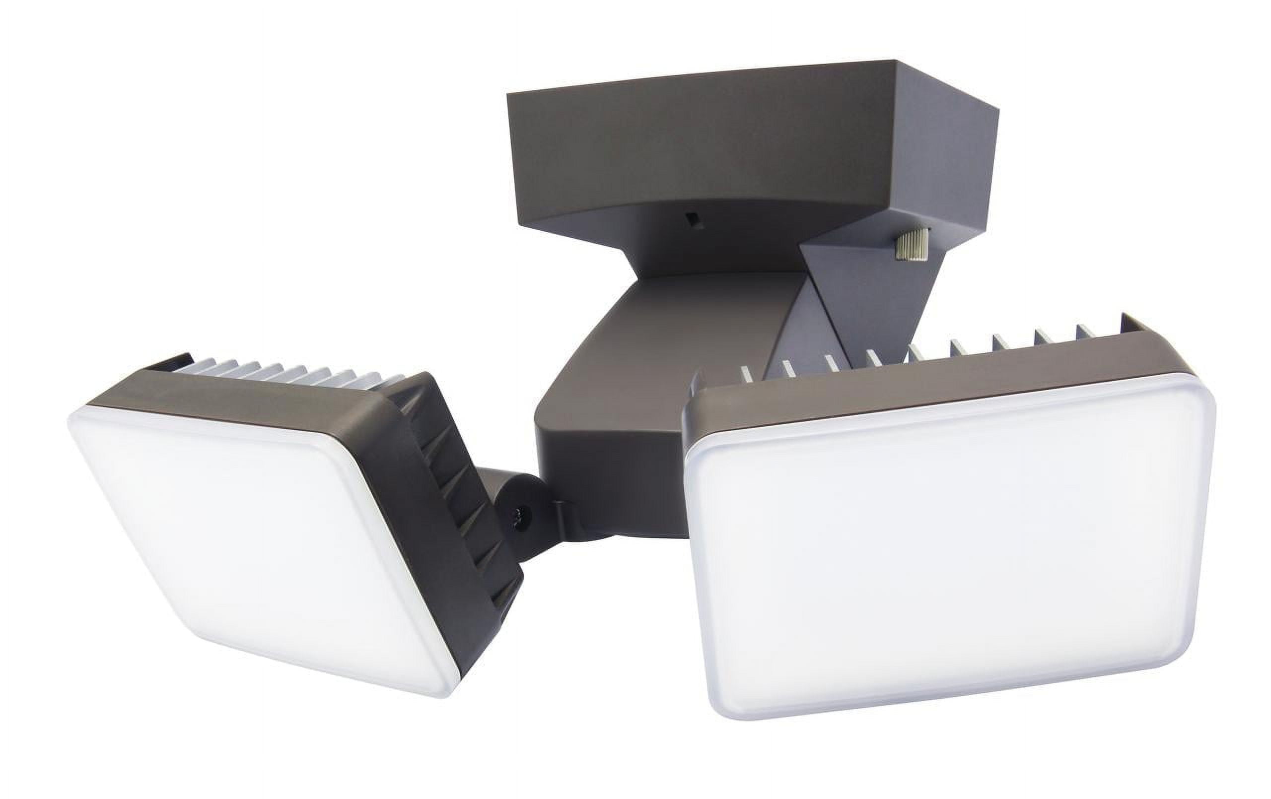 Bronze Dual Head LED Dusk-to-Dawn Security Flood Light