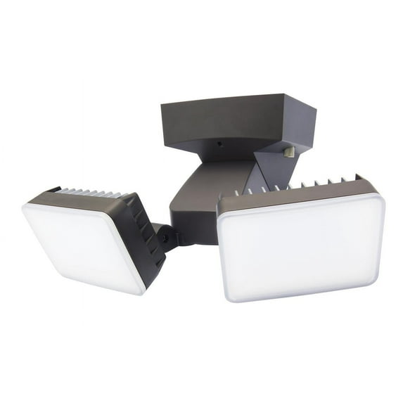 IQ America DT2002 Dusk-to-Dawn Security Flood Light w Timer, 2100 Lumen LED, Eave Soffit or Wall Mount Energy Saving Outdoor Weatherproof Commercial Residential BZ