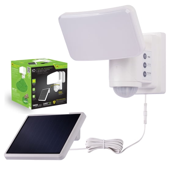 IQ America Dynamic Tracking Solar Motion Sensor Outdoor Security Light, White