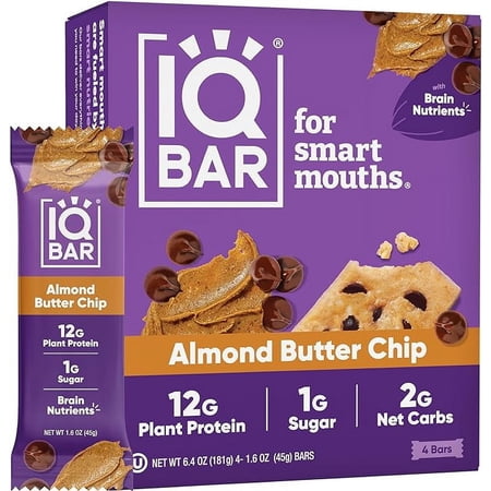 IQ Bar, Almond Butter Chip, 4 count