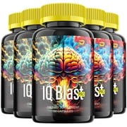 IQ Blast Pro Brain Supplement Capsules - IQBlast Pro All-Natural Maximum Strength Formula for Enhanced Memory and Focus Pills, 5 Pack, 300 Capsules
