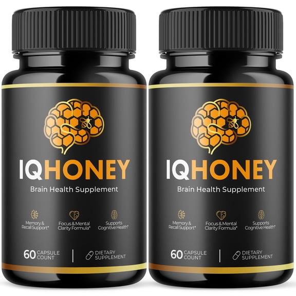 IQ Honey Advanced Formula Brain Support Pills Maximum Strength Supplement IQHoney Capsules (2 Pack)