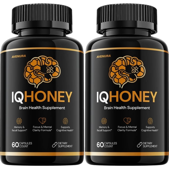 IQ Honey Capsules – IQHoney Pills Advanced Formula Natural Blend, 2 Pack, 120 Capsules