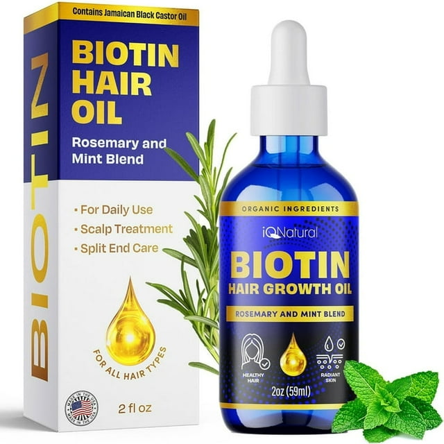 IQ Natural Hair Growth Oil for Men and Women for Natural Stronger ...