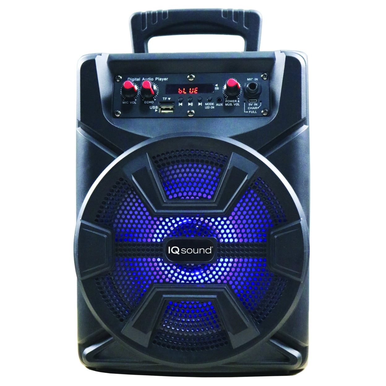 IQ SOUND IQ-1478DJTWS 8-inch Tailgate Bluetooth Speaker TWS, 1000W Peak Power, 8" High Efficiency Woofer, FM Radio, USB/Micro SD & AUX Inputs, Rechargeable Battery