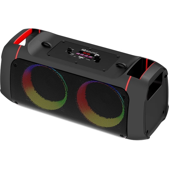 IQ Sound IQ-3504BT Portable Speaker with TWS Stereo Pairing, Bluetooth, Dual 4 Drivers LED Light Show