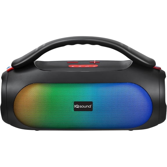 IQ Sound IQ-3529RGB LuMaGo Portable Bluetooth Speaker, 40W RMS Wireless Audio with TWS Pairing, FM Radio, USB/Micro SD & AUX Inputs, Built-in Handle, 3600mAh Battery, Up to 6H Playtime