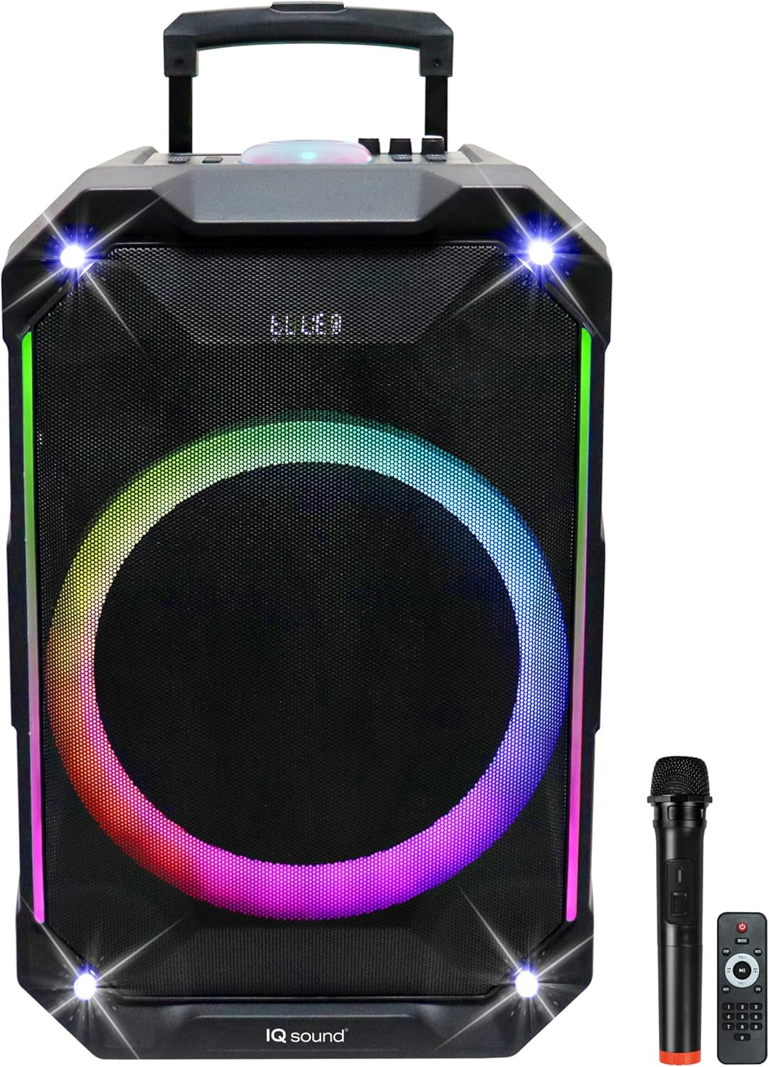 IQ Sound IQ-5415DJBT 15-inch Portable Bluetooth Speaker, Built-in Bluetooth, TWS, FM Radio, Micro SD/USB/AUX/Mic Inputs