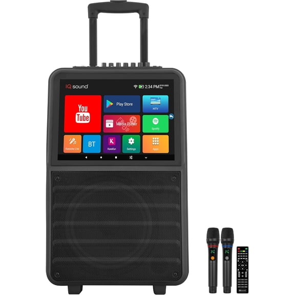 IQ Sound Karaoke Pro IQ-1510WK 15.1" Android Touchscreen Portable Party Speaker Bluetooth