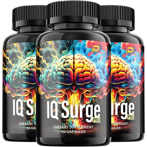 IQ Surge Pro Supplement Capsules  IQ Surge Pro Natural Blend Memory Focus Pills, 3 Pack, 180 Capsules