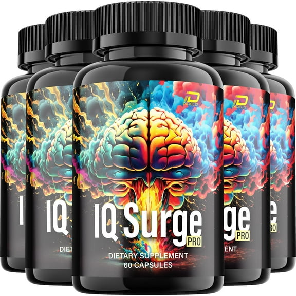 IQ Surge Pro Supplement Capsules  IQ Surge Pro Natural Blend Memory Focus Pills, 5 Pack, 300 Capsules