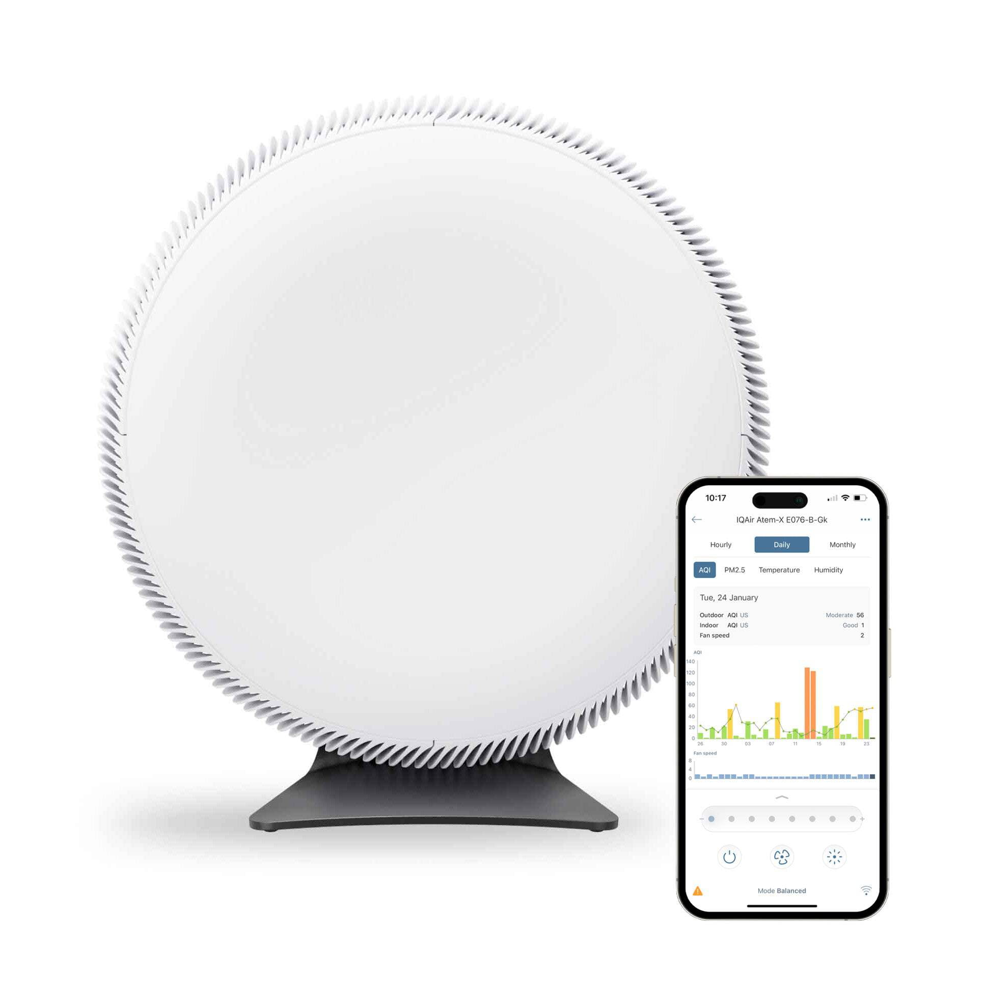 Atem X White Smart HyperHEPA Air Purifier for Large Rooms
