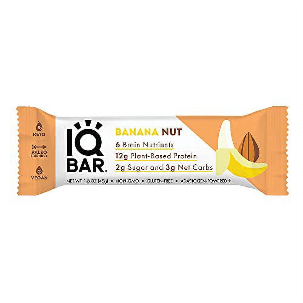 IQBAR Brain and Body Keto Protein Bar Banana Nut Keto Bar Energy