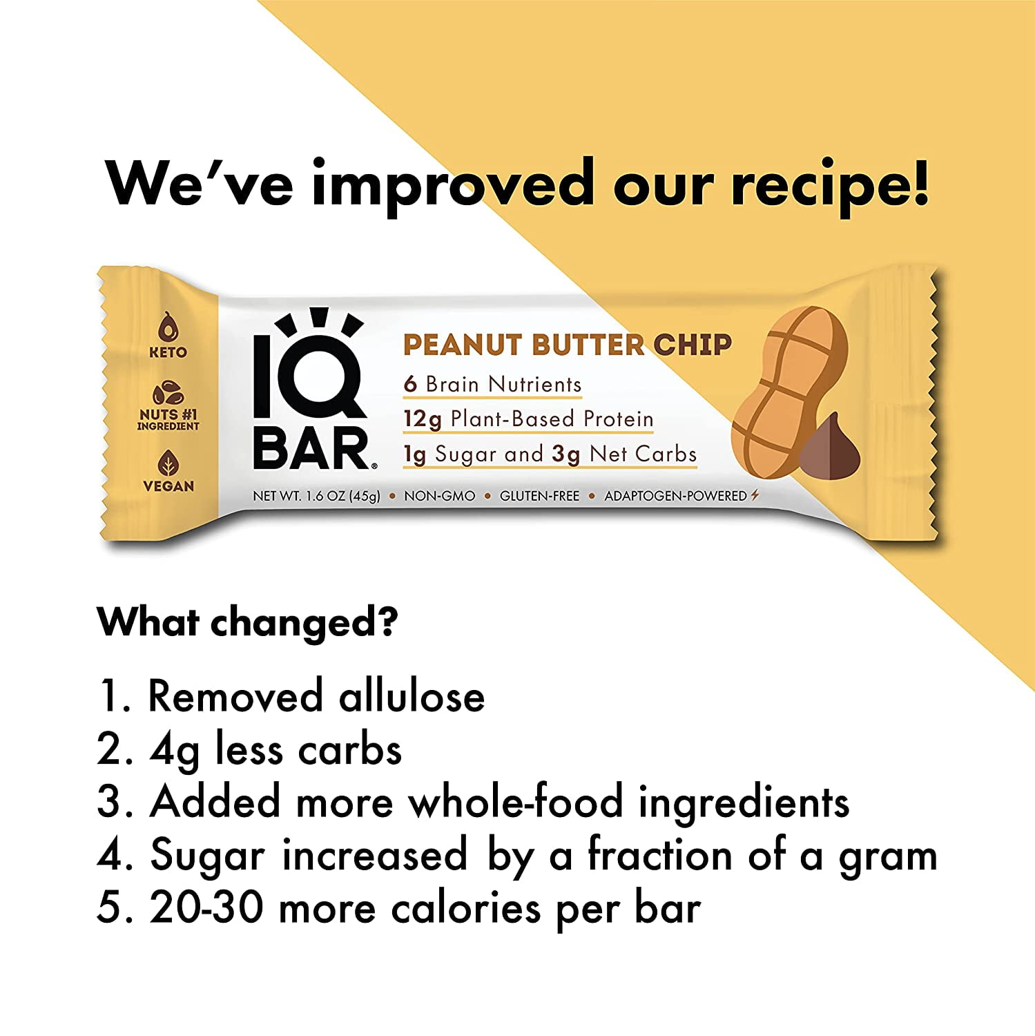 IQBAR Brain and Body Keto Protein Bars Peanut Butter Chip Keto Bars