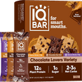 thumbnail image 1 of IQBAR Brain and Body Chocolate Lovers Variety Keto Protein Bars, Low Sugar - 12-Count Box Energy Bars, 1 of 7