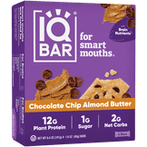 IQBAR Chocolate Chip Peanut Butter Protein Bars - Vegan Energy Bars
