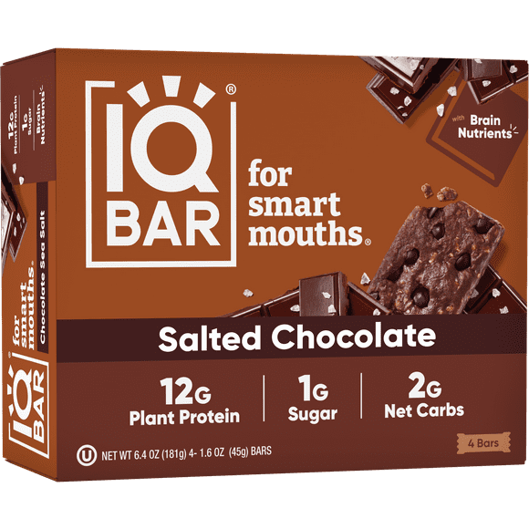 IQBAR Salted Chocolate Protein Bars - Vegan Energy Bars