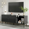thumbnail image 1 of IQCNGVX Open Shelves Modern Mid Century Television Stand for 55" to "/70" TV, Black, 1 of 7