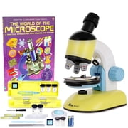 IQCREW AmScope 52 Pc All-in-1 Kids Microscope Kit-2 LED Lights+Microscope Book