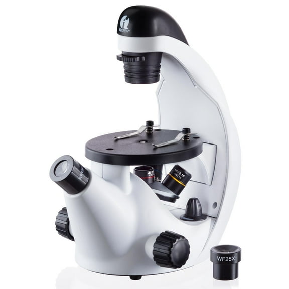 IQCrew 40X-500X Inverted Student Microscope Kit w/Experiment + Blank & Prepared Slides