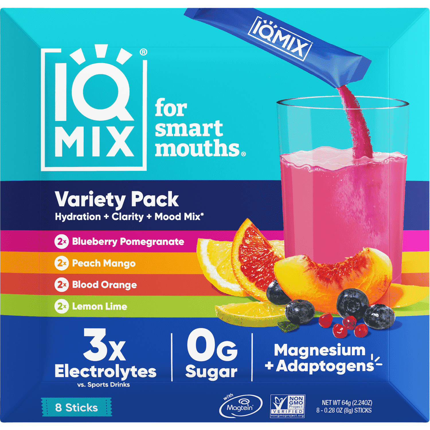 glutathione iq drink IQMIX Sugar Free Electrolyte Powder Packets - Keto Electrolytes with Lions  Mane, Magnesium L-Threonate, Potassium Citrate