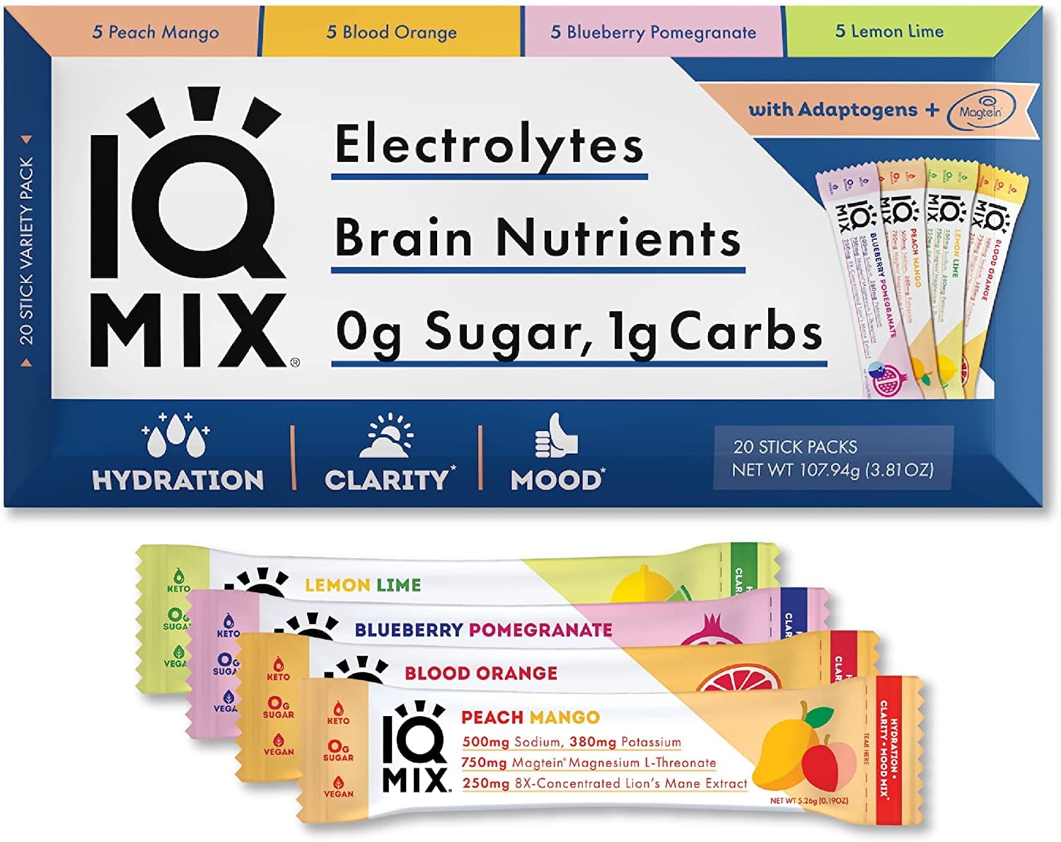 IQMIX Sugar Free Electrolyte Powder Packets Keto Electrolytes with