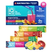 IQMIX Sugar Free Electrolyte Powder Packets - Keto Electrolytes with Lions Mane, Magnesium L-Threonate, Potassium Citrate - Variety Pack (20-Count)