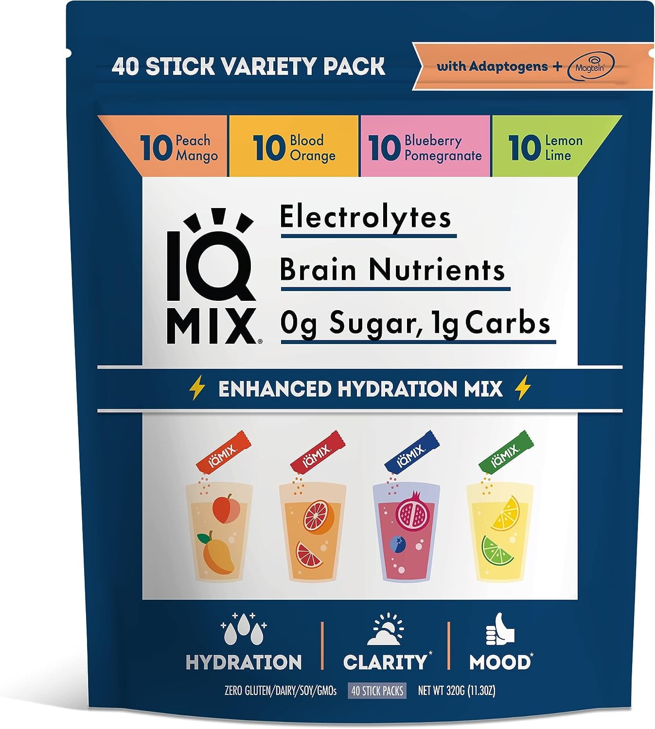 IQMIX Sugar Free Electrolytes Powder Packets Hydration Supplement