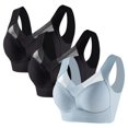 thumbnail image 1 of IQOGKRN 3 Pack Seamless Bra Sports Bras for Women No Underwire Comfort Push Up Soft Wireless Bralette Full Coverage Everyday Bras Multicolor #3 2XL, 1 of 6