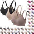 thumbnail image 1 of IQOGKRN 3PCS Bra for Women No Underwire Comfort Seamless Bras Push Up Wireless Bras Full Coverage Bralettes with Adjustable Straps Multicolor #1 L, 1 of 3