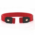 thumbnail image 1 of IQOGKRN Belts for Women/Men Buckle Free Elastic Belt No Buckle Stretch Waist Belt For Jean Pants Dresses Red One Size, 1 of 3
