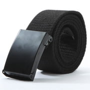 IQOGKRN Canvas Web Belt with Stretch Flexibility Elastic Belt Fit Top Buckle Adjustable Belt Black One Size