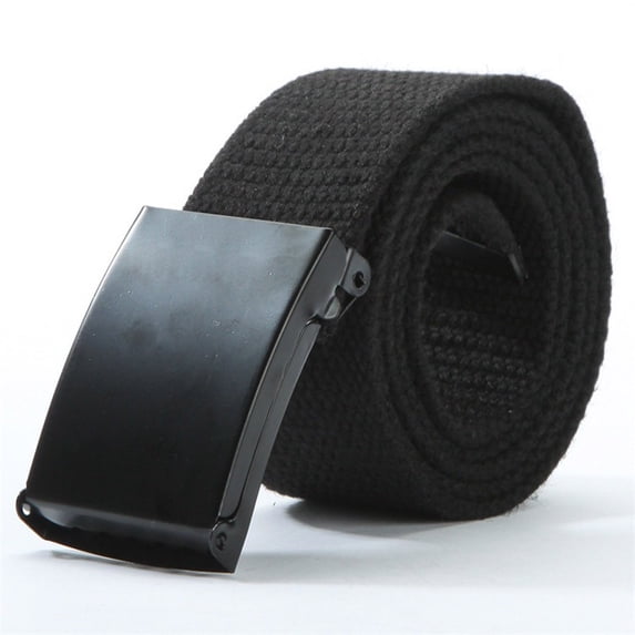 IQOGKRN Canvas Web Belt with Stretch Flexibility Elastic Belt Fit Top Buckle Adjustable Belt Black One Size