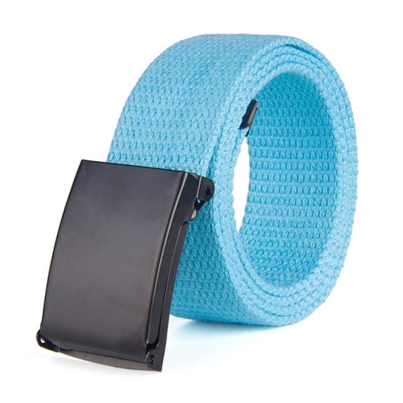 IQOGKRN Canvas Web Belt with Stretch Flexibility Elastic Belt Fit Top Buckle Adjustable Belt Sky Blue One Size