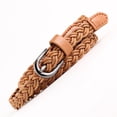 thumbnail image 1 of IQOGKRN Classic Retro Braided Waist Belt with Metal Pin Buckle Handwoven Rope Style Belt for Dresses Gold One Size, 1 of 3