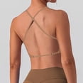 thumbnail image 1 of IQOGKRN Low Back Bra Women Wirefree Seamless Bra Backless Multiway Straps Convertible Halter Bra with Padded Removeable Coffee S, 1 of 4