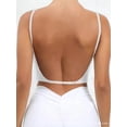 thumbnail image 1 of IQOGKRN Low Back Bra Women Wirefree Seamless Bra Backless Multiway Straps Convertible Halter Bra with Padded Removeable White S, 1 of 6