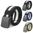 thumbnail image 1 of IQOGKRN Men's Adjustable Canvas Web Belt with Plastic Buckle Durable Waist Strap for Outdoor Casual Wear Army Green One Size, 1 of 4