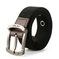thumbnail image 1 of IQOGKRN Men's Durable Canvas Belt with Alloy Pin Buckle Adjustable Casual Waist Strap for Jeans, Chinos Black 110cm, 1 of 3
