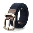 thumbnail image 1 of IQOGKRN Men's Durable Canvas Belt with Alloy Pin Buckle Adjustable Casual Waist Strap for Jeans, Chinos Dark Blue 120cm, 1 of 3