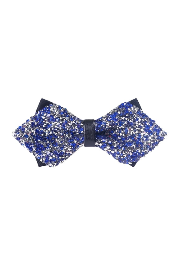Sequin Bow Tie for Men Women Shiny Adjustable Bow Tie for Party Costume Accessories Wedding Festival Wear Blue One Size