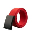 thumbnail image 1 of IQOGKRN Unisex Lightweight Canvas Web Belt Plastic Slide Buckle Cut-To-Fit Adjustable Casual Waist Strap For Jeans Pants Red One Size, 1 of 2