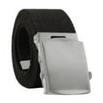 thumbnail image 1 of IQOGKRN Unisex Woven Canvas Web Belt Smooth Slide Automatic Buckle Cut-To-Fit Adjustable Casual Waist Strap Pants Belt Black One Size, 1 of 3