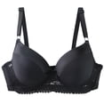 thumbnail image 1 of IQOGKRN Women Elegant Wireless Floral Lace Bra Full Coverage Comfort Brassiere Soft Breathable Everyday Bra Black 75A, 1 of 5