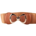 thumbnail image 1 of IQOGKRN Women Wide Elastic Waist Belt Bowknot Decorative Buckle Stretch Waistband Cinch Belt Fashion Accessory Brown One Size, 1 of 2